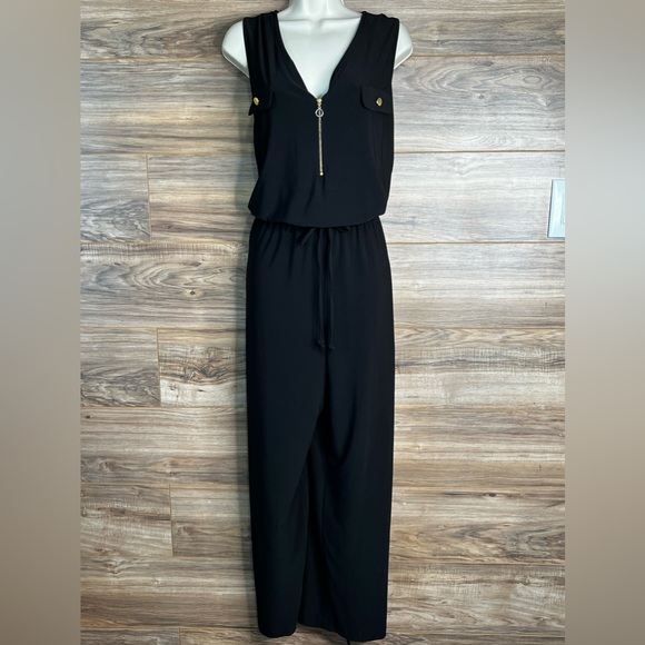Emma & Michele | Black Sleeveless Jumpsuit with Gold Hardware | Size XL - Picture 2 of 11